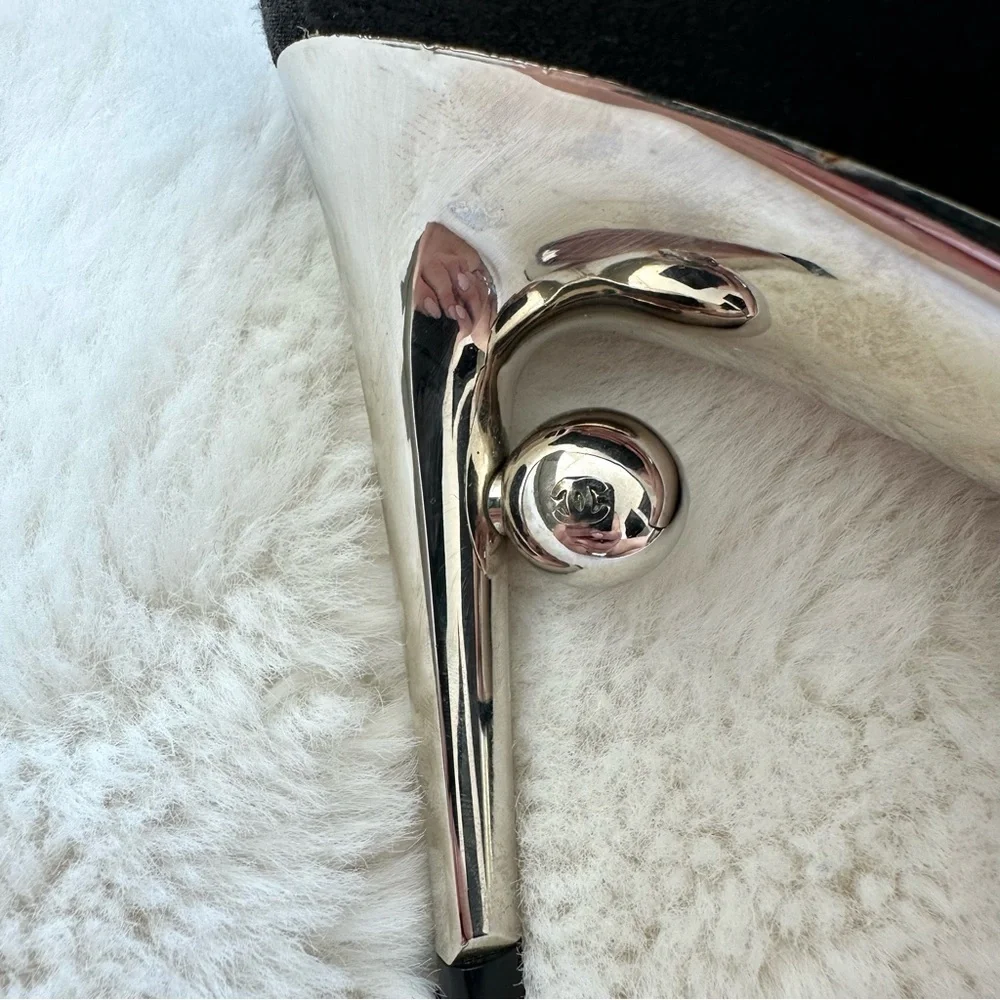 Chanel women shoes with metal heels size 36EU Authentic Retail 1450$
